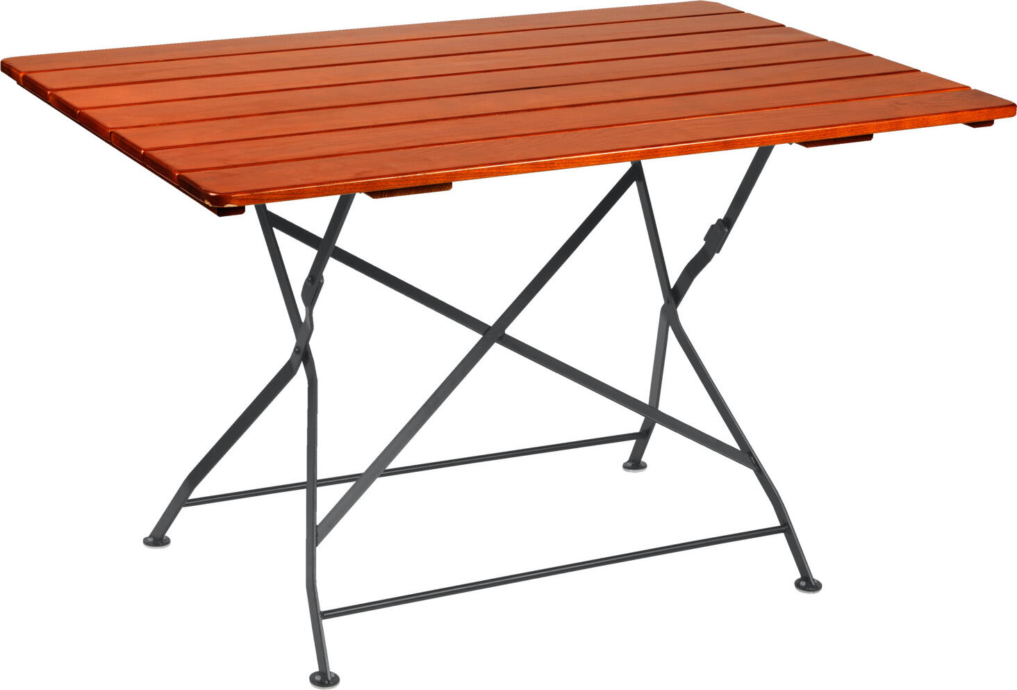 VEGA LUSINI Solutions GmbH Beer garden table Bavaria rectangular Biergartentisch Bavaria rechteckig Beer garden table Bavaria rectangular; 120x80x74 cm (LxWxH); Table top chestnut, base black; rectangular Biergartentisch Bavaria rechteckig; 120x80x74 cm (LxBxH); Platte kastanie, Gestell schwarz; rechteckig Folding beer garden table made of galvanised and powder-coated steel frame, table top made of pressure-impregnated, double thick-laminated ash wood. Includes floor-protecting plastic glides. Foldable, weatherproof and extremely robust. Suitable for outdoor use. Supplied assembled. Order matching chairs at the same time. Klappbarer Biergartentisch aus galvanisch verzinktem und pulverbeschichtetem Stahlgestell, Tischplatte aus druckimprägnierten, zweifach dickschichtlasierten Eschenholz. Inklusive bodenschonender Kunststoffgleiter. Klappbar, wetterfest und extrem robust. Für den Außenbereich geeignet. Lieferung erfolgt montiert. Passende Stühle gleich mitbestellen.
