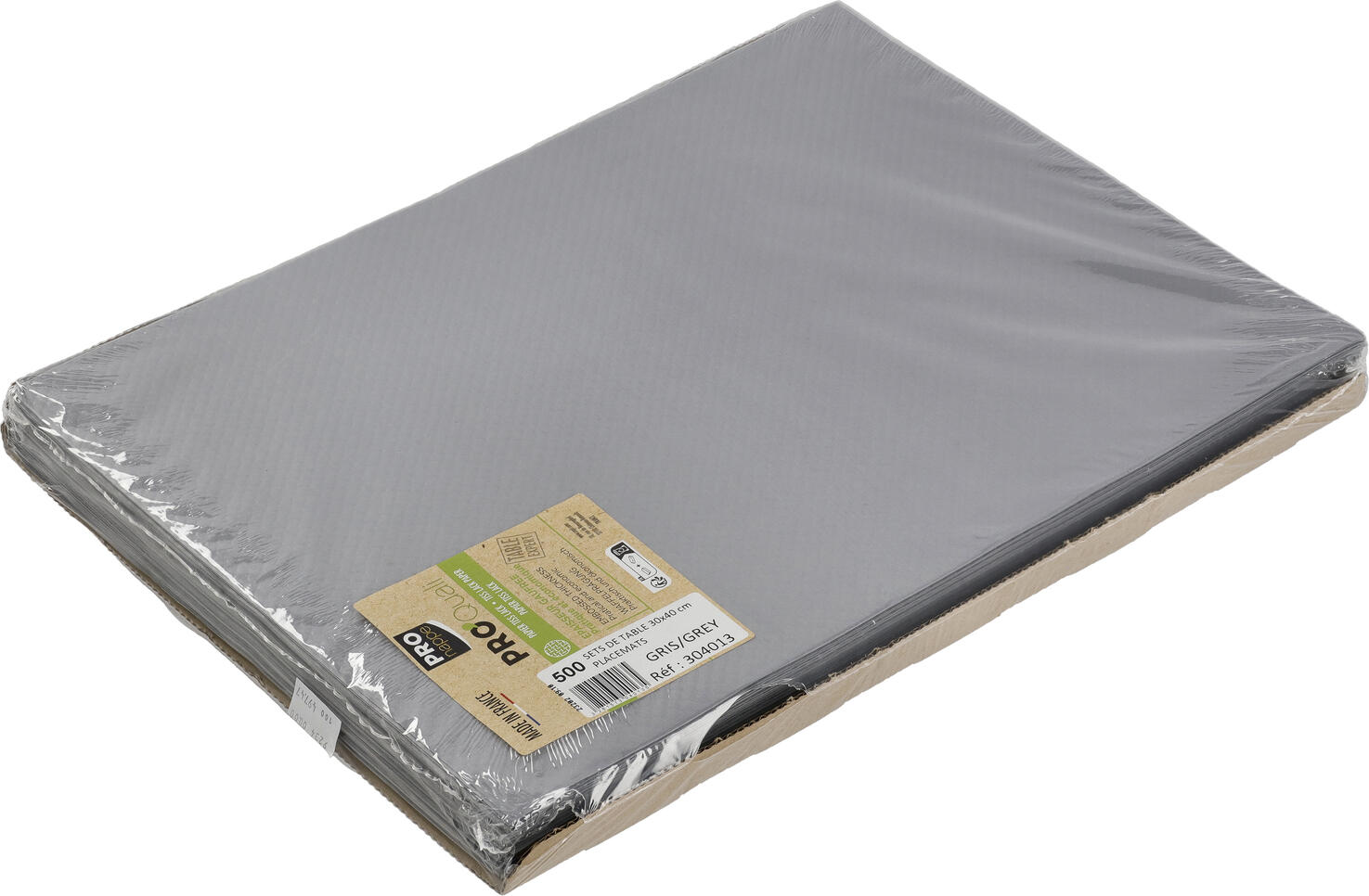 Plase de Masa din Hartie PROnappe Selection, Gri, 30 x 40 cm, Hidrofobe, Rezistente la UV, Structura Fagure, Efect Satinat, Set de 500 Piese
