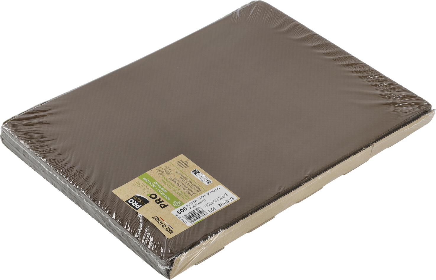 Plase de Masa din Hartie PROnappe Selection, Maro, 30 x 40 cm, Hidrofobe, Rezistente la UV, Structura Fagure, Efect Satinat, Set de 500 Piese