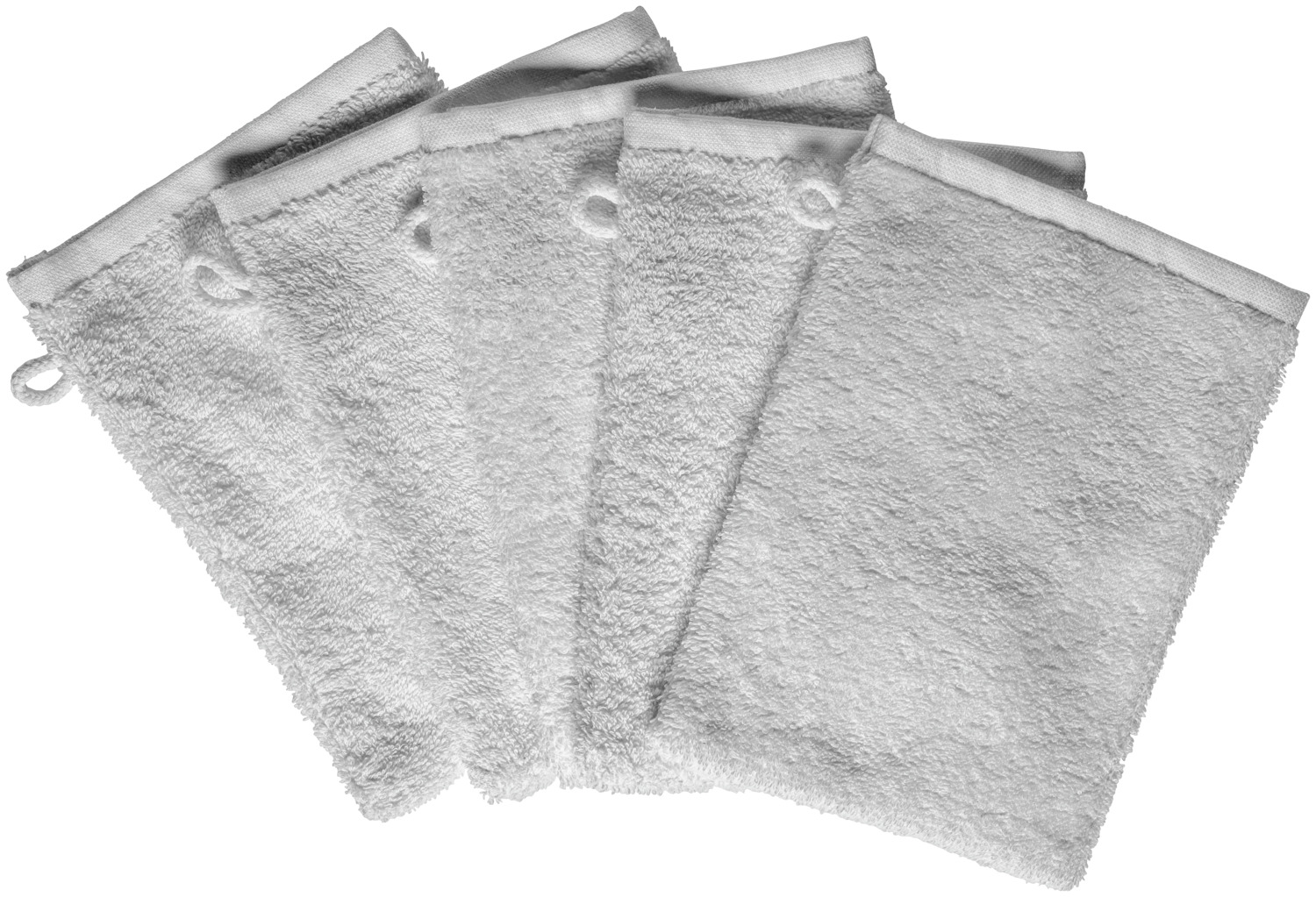 ERWIN M. LUSINI Solutions GmbH Washcloth Universal Waschlappen Universal Washcloth Universal; 15x20 cm (WxL); light-grey; 5 piece / pack Waschlappen Universal; 15x20 cm (BxL); hellgrau; 5 Stück / Pack 100% cotton. Weight approx. 460 g/m². White wash mitt made of high quality walk terry. Durable and therefore ideal for use in the hotel industry and healthcare. 100 % Baumwolle. Gewicht ca. 460 g/m². Waschhandschuh aus hochwertigem Walkfrottier. Strapazierfähig und somit ideal für den Einsatz in der Hotellerie und im Gesundheitswesen geeignet. Farbe: hellgrau, weiß