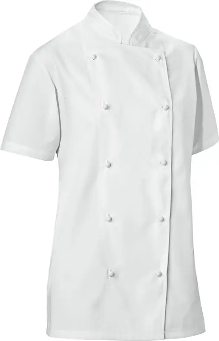 PULSIVA Pauline Women's Short-Sleeved Chef's Jacket, 65% Polyester 35% Cotton, 200 g/m², Two-Rowed 5-Button Closure, OEKO-TEX Standard 100