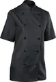 PULSIVA Pauline Women's Chef Jacket, Black, Size 42, Long Sleeve, 65% Polyester 35% Cotton, 200 g/m², Double-Breasted 5-Button Closure, OEKO-TEX Standard 100