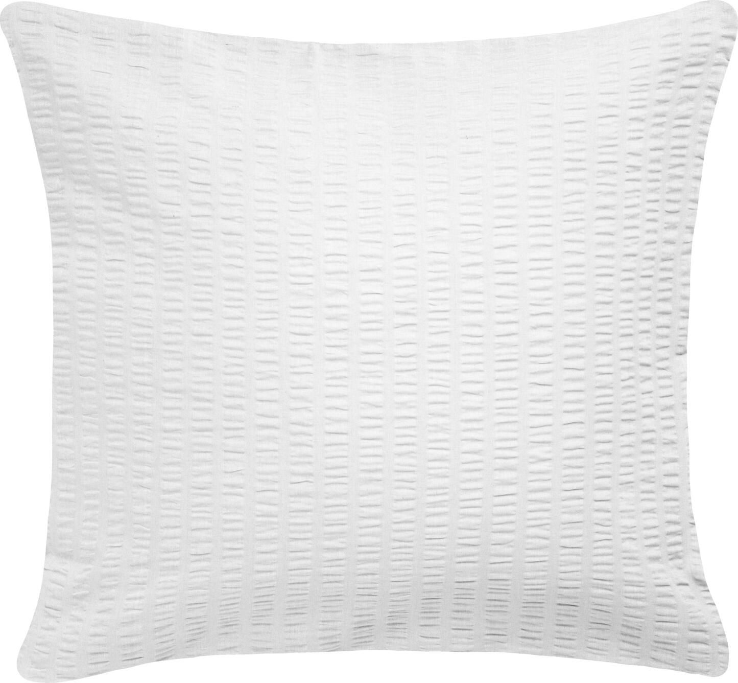 ERWIN M. LUSINI Solutions GmbH Pillow cover Mallorca zip fastener Kissenbezug Mallorca Reißverschluss Pillow cover Mallorca zip fastener; 80x80 cm (LxW); white Kissenbezug Mallorca Reißverschluss; 80x80 cm (LxB); weiß Mallorca pillowcase with zip – cotton seersucker pillowcase The Mallorca pillowcase, made from 100% cotton, combines high comfort with easy-care qualities for professional use. The characteristic seersucker weave creates an airy, breathable surface and helps maintain a comfortable sleeping environment. Its non-iron properties reduce the maintenance required in everyday use. The high-quality zip ensures ease of use and keeps the pillow securely in place. * 100% cotton * Weight approx. 125 g/m² * Thread count: 160 threads per inch * Seersucker fabric with temperature-regulating properties * Non-iron and easy-care * With zip Note: The product reaches its final size after three washes, as the fibres shrink slightly during the first wash (shrinkage). Kissenbezug Mallorca mit Reißverschluss– Seersucker Kissenbezug aus Baumwolle Der Kissenbezug Mallorca aus 100?% Baumwolle verbindet hohen Komfort mit einer pflegeleichten Qualität für den professionellen Einsatz. Die charakteristische Seersucker?Webart sorgt für eine luftige, atmungsaktive Oberfläche und unterstützt ein angenehmes Schlafklima. Durch die bügelfreien Eigenschaften reduziert sich der Pflegeaufwand im täglichen Gebrauch. Der hochwertige Reißverschluss gewährleistet eine komfortable Handhabung und einen sicheren Sitz des Kissens. * 100?% Baumwolle * Gewicht ca. 125?g/m² * Fadendichte (Thread Count): 160 Fäden je Inch * Seersucker?Qualität mit temperaturausgleichender Wirkung * Bügelfrei und pflegeleicht * Mit Reißverschluss Info: Das Produkt erreicht seine endgültige Größe nach drei Waschgängen, da sich die Fasern beim ersten Waschen noch zusammenziehen (Einsprung).