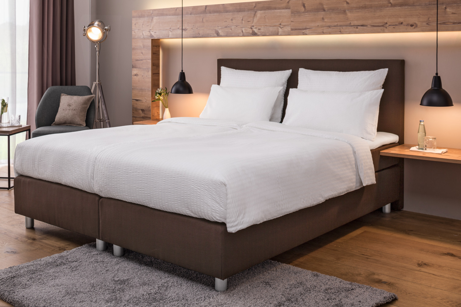 Husa pentru perna Erwin M. Lusini Solutions GmbH Mallorca, 80x80 cm, 100% bumbac seersucker, Alb, Fermoar, Calitate Profesionala Horeca, OEKO-TEX