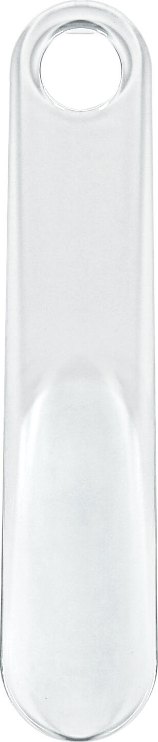V-Touch LUSINI Solutions GmbH Hotel shoe horn V-Touch Hotel Schuhlöffel V-Touch Hotel shoe horn V-Touch; 19.7x4 cm (LxW); transparent; 100 piece / pack Hotel Schuhlöffel V-Touch; 19.7x4 cm (LxB); transparent; 100 Stück / Pack Practical shoehorn V-Touch made of sturdy plastic. Ideally suited for use in hotels and guesthouses. With its timelessly simple foil packaging, the V-Touch accessories series can be perfectly combined with all cosmetic series from VEGA. You receive the shoehorn V-Touch in a practical package of 100, with each shoehorn individually packaged. Praktischer Schuhlöffel V-Touch aus stabilem Kunststoff. Ideal geeignet für die Nutzung in Hotels und Pensionen. Mit ihrer zeitlos schlichten Folienverpackung lässt sich die Accessoires-Serie V-Touch mit allen Kosmetik-Serien von VEGA perfekt kombinieren. Sie erhalten den Schuhlöffel V-Touch im praktischen 100er-Paket, wobei jeder Schuhlöffel einzeln verpackt ist.