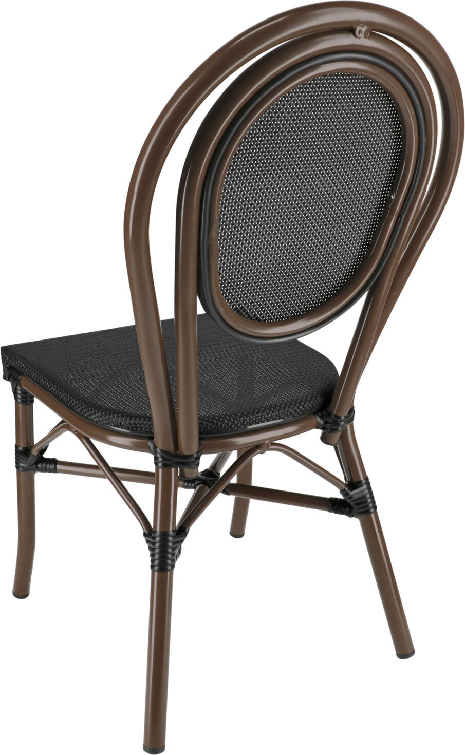 Set de 2 scaune exterioare stivuibile PULSIVA LUSINI Elm, fara cotiere, aluminiu vopsit electrostatic, textil rezistent la intemperii, 43x60x89 cm