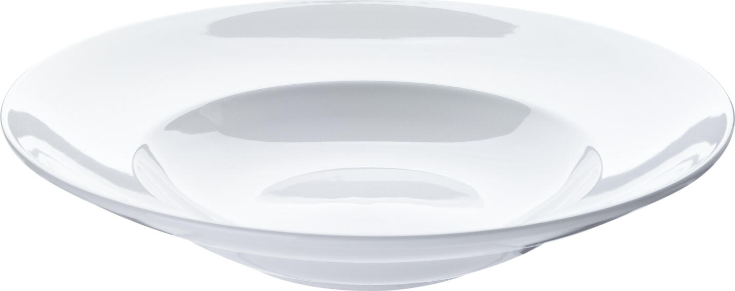 PULSIVA Classic Pasta Plate Set of 6, White Porcelain, Extra Deep Round Dish, 27 cm Diameter, 520 ml, Dishwasher and Microwave Safe