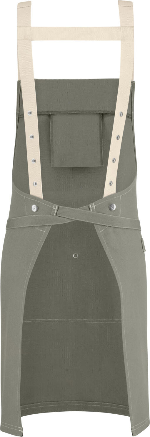 Jobeline Larry Bib Apron, 77x80 cm, Grey, Polyester-Cotton Canvas Blend, Adjustable Over-the-Shoulder Straps, OEKO-TEX Standard 100