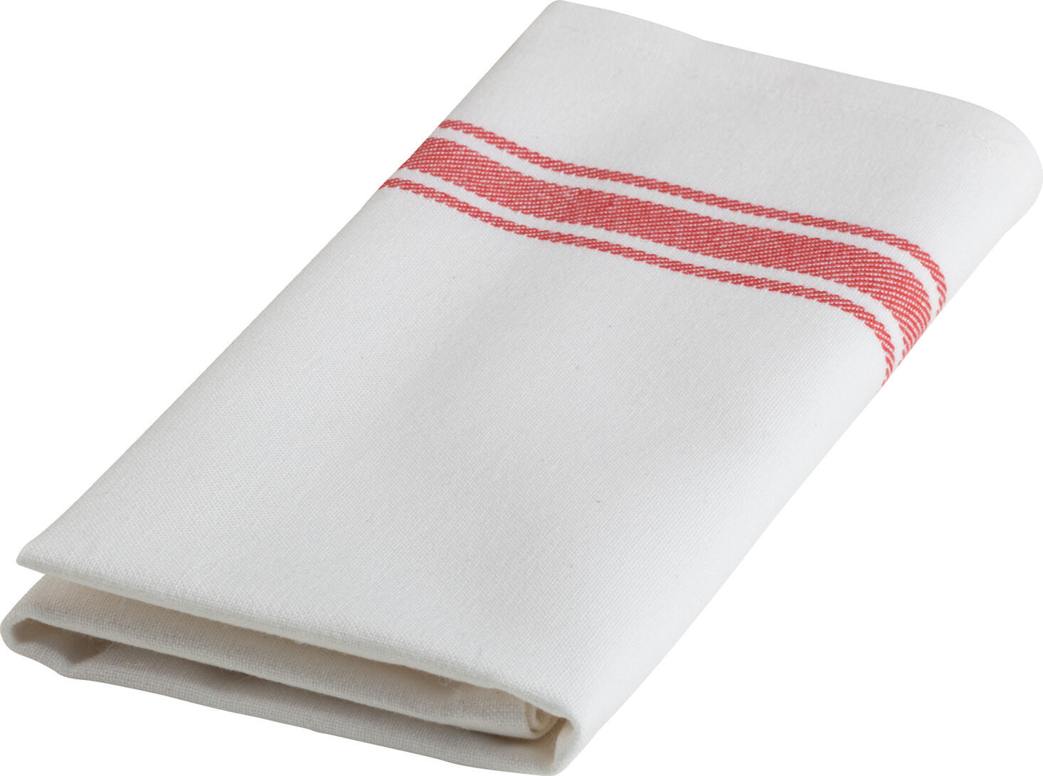 PULSIVA Rügen Tea Towels, Set of 10 pieces, White/Red, 100% Cotton, 50 x 70 cm, OEKO-TEX Standard 100 Certified, High Absorbency Robust Kitchen Towels
