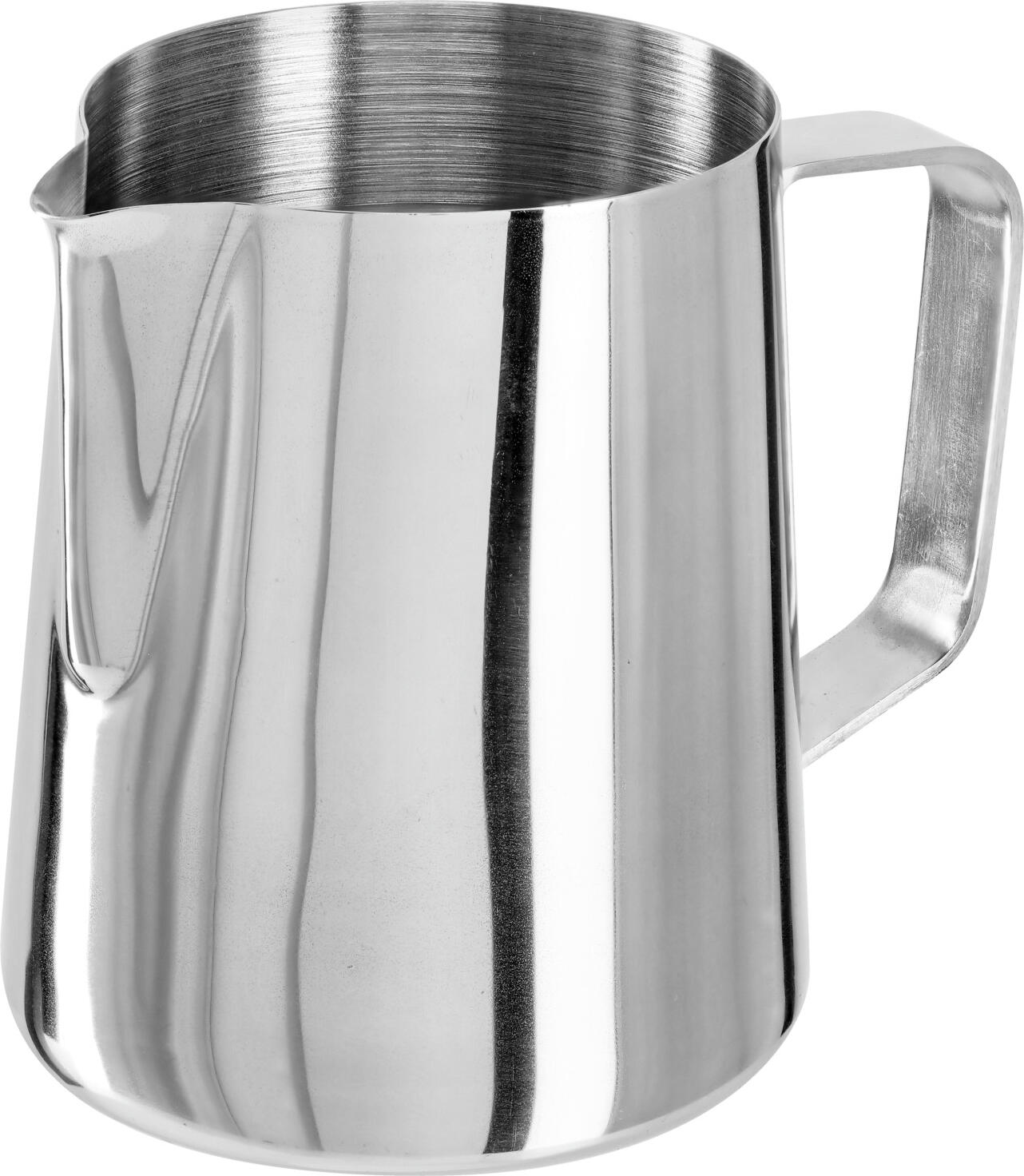 PULSIVA LUSINI Solutions GmbH Milk jug Sacra Milchkanne Sacra Milk jug Sacra; 600 ml, 7.5x11.4 cm (ØxH); silver Milchkanne Sacra; 600 ml, 7.5x11.4 cm (ØxH); silber Stainless steel tea/coffee pot. Seamlessly made from one piece. Suitable for dishwasher. Tee-/Kaffeekanne aus Edelstahl, rostfrei. Nahtlos aus einem Stück gefertigt. Spülmaschinengeeignet.