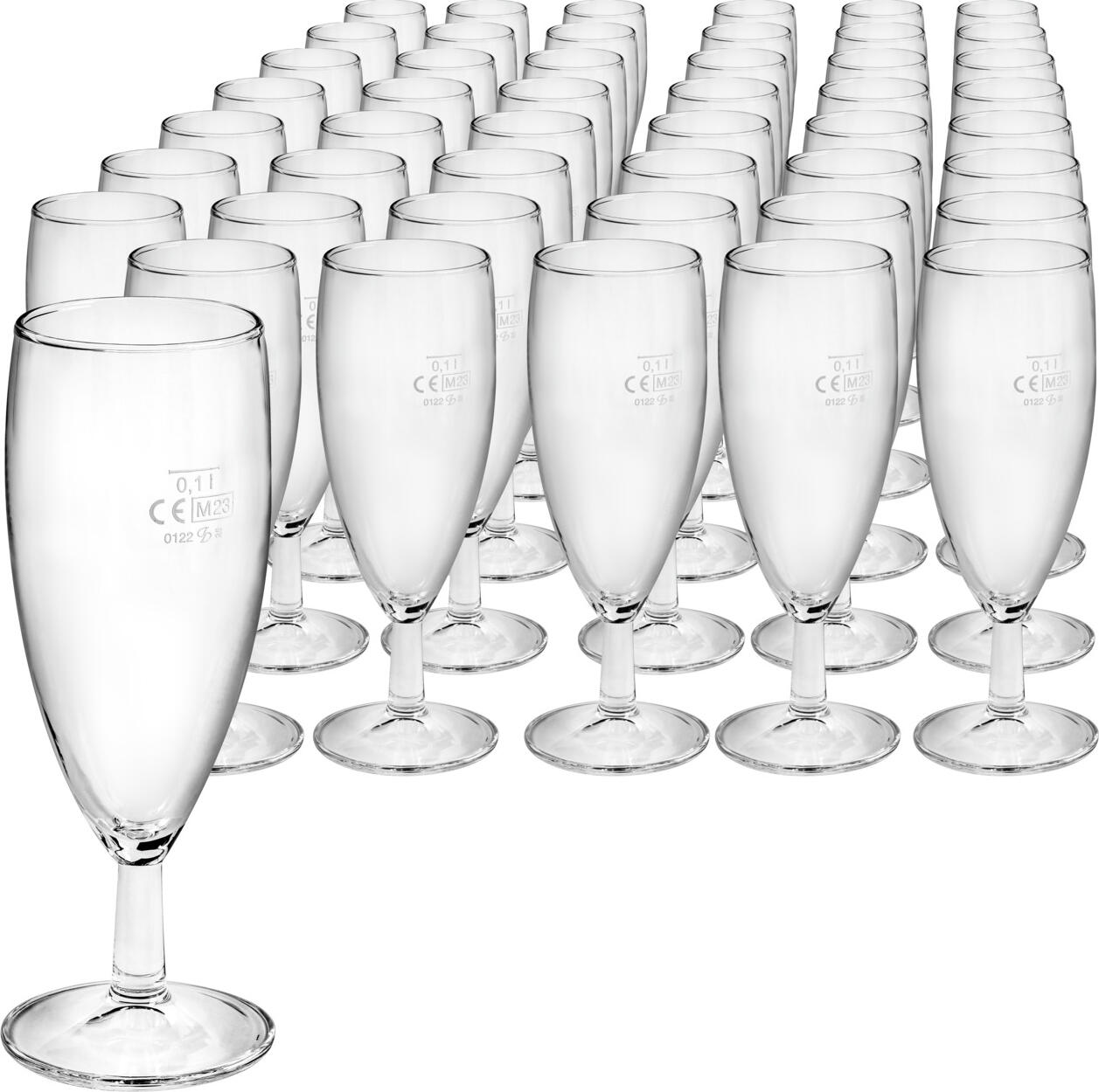 Set de 48 piese Pahare de Sampanie si Vin Spumant Pasabahce Super-Set, 152ml, Sticla Transparenta, Rezistente la Masina de Spalat Vase