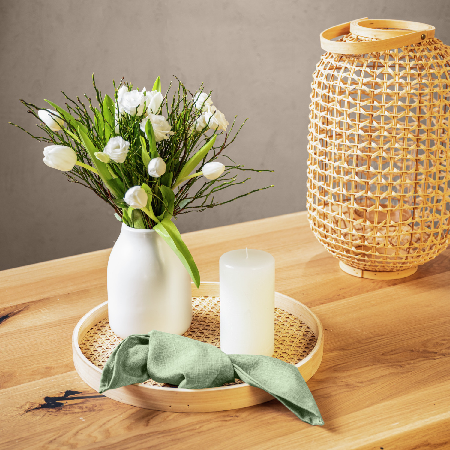 Gala Garland Rustic Wax Candles, White, 8 cm Diameter x 15 cm Height, Set of 6 pieces