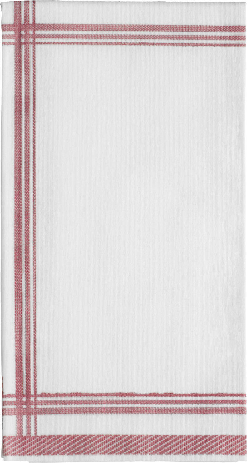 GARCIA DE POU Garcia De Pou, S.A. Napkin Leina 1/8 fold Serviette Leina 1/8 gefaltet Napkin Leina 1/8 fold; 45x45 cm (WxL); white/bordeaux; 25 piece / pack Serviette Leina 1/8 gefaltet; 45x45 cm (BxL); weiß/bordeaux; 25 Stück / Pack Napkin in classic tea towel design. 1/8 fold. Material: spunlace non-woven (70 g/m²). Serviette im klassischen Geschirrtuchdesign. 1/8-Falz. Material: Spunlace-Viles (70 g/m²).