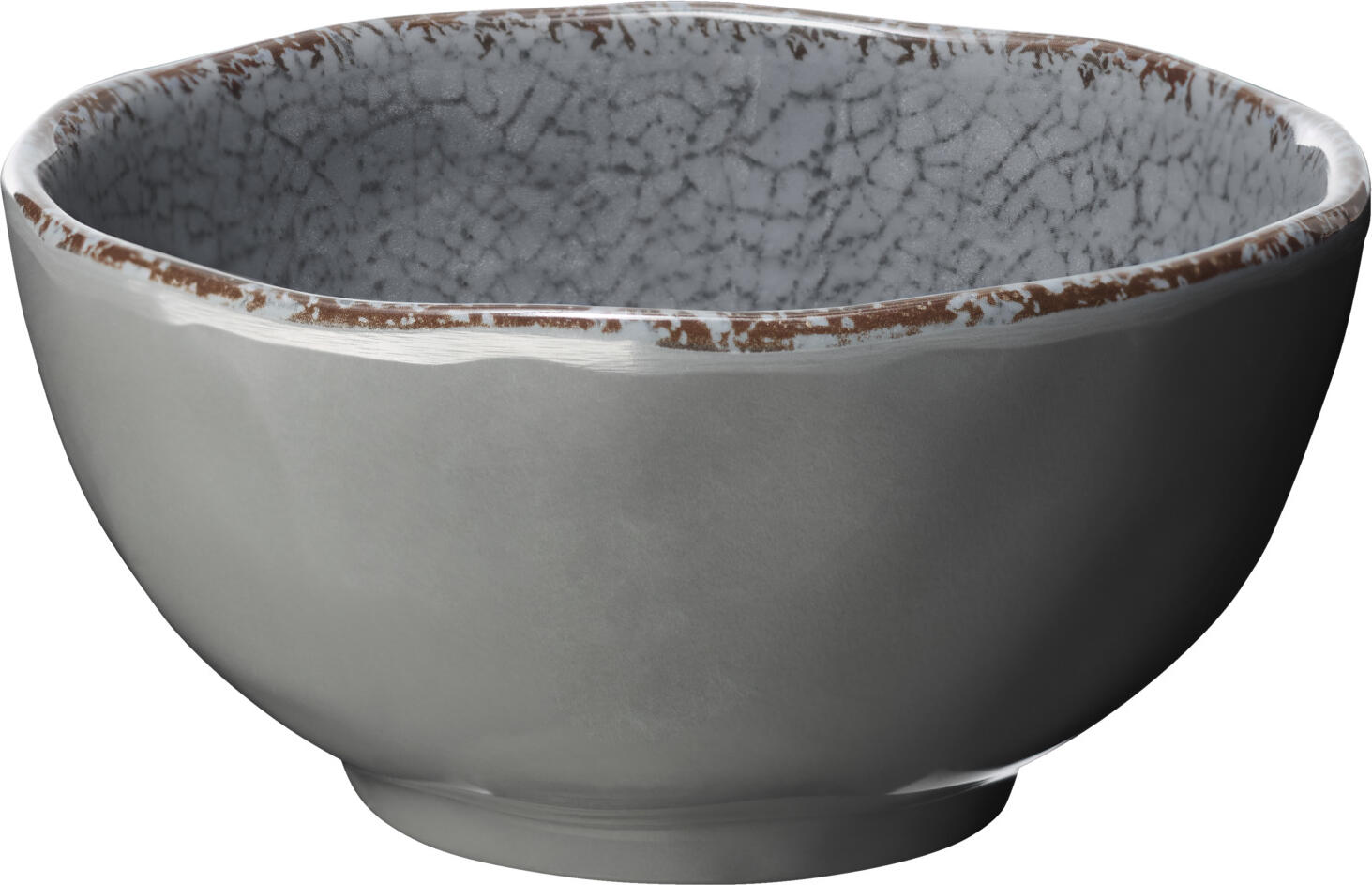 LUSINI Portage Melamine Round Bowl, High Impact and Break Resistant, Dishwasher Safe, Stackable, 280ml, Height 2.5cm, Grey