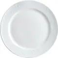 Set de 6 farfurii plate Pulsiva Sinfonie, porțelan alb de hotel, diametru 17 cm, cu relief elegant pe margine, rezistente la mașina de spălat vase