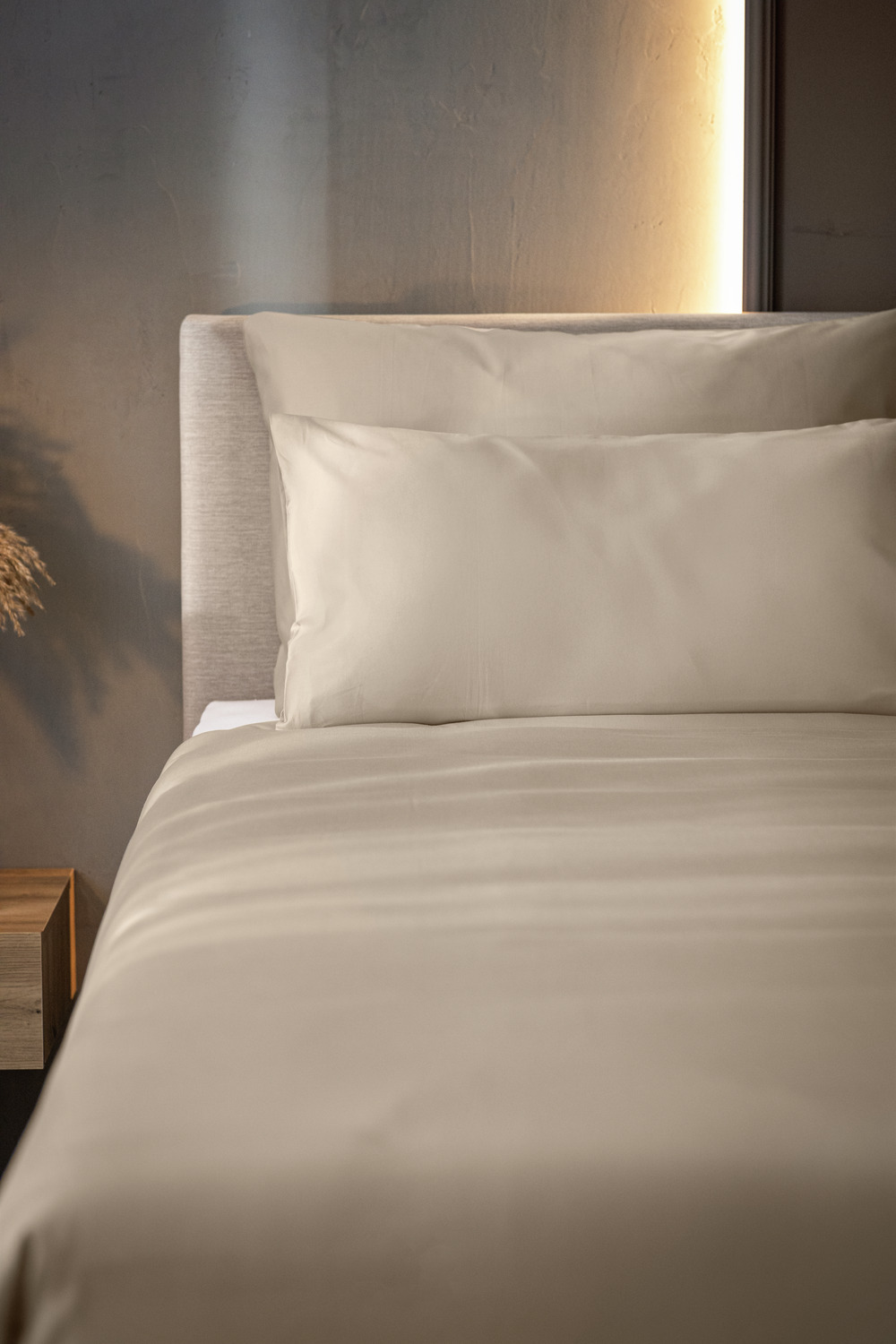 ERWIN M. Scalea Bed Linen Fabric by the Metre, 100% Cotton Fine Satin, 300 TC, 280 cm Width, Beige, OEKO-TEX Standard 100 Certified