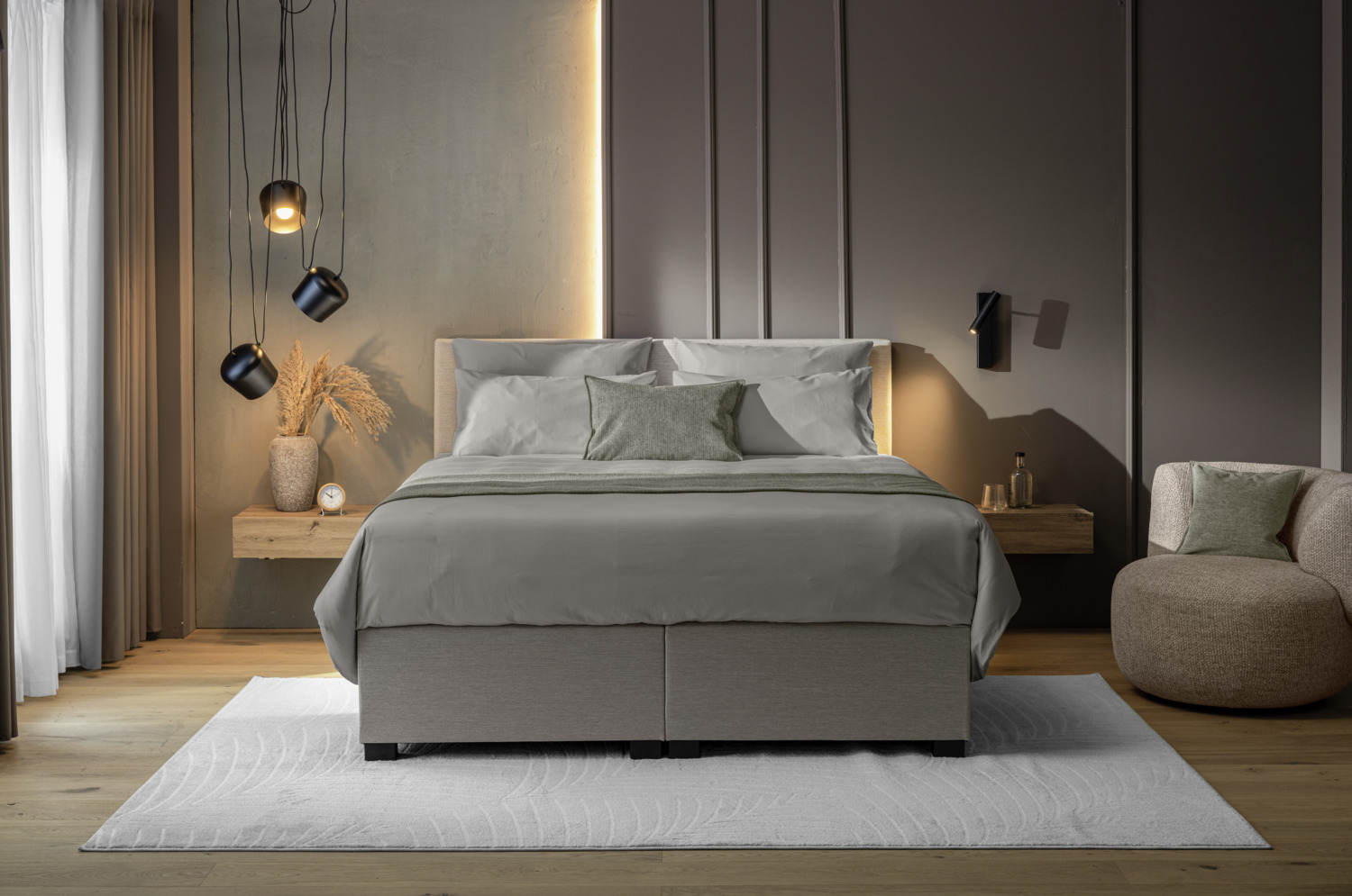 ERWIN M. Scalea Bed Linen Fabric, 100% Cotton Fine Satin, 300 TC, 280 cm Width, Grey, OEKO-TEX Standard 100, Sold by the Metre