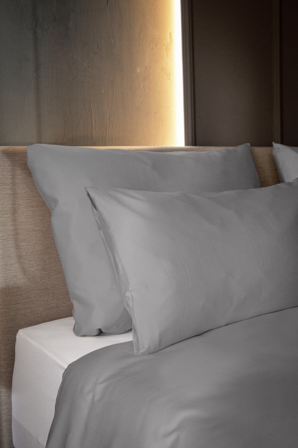 ERWIN M. Scalea Bed Linen Fabric, 100% Cotton Fine Satin, 300 TC, 280 cm Width, Grey, OEKO-TEX Standard 100, Sold by the Metre