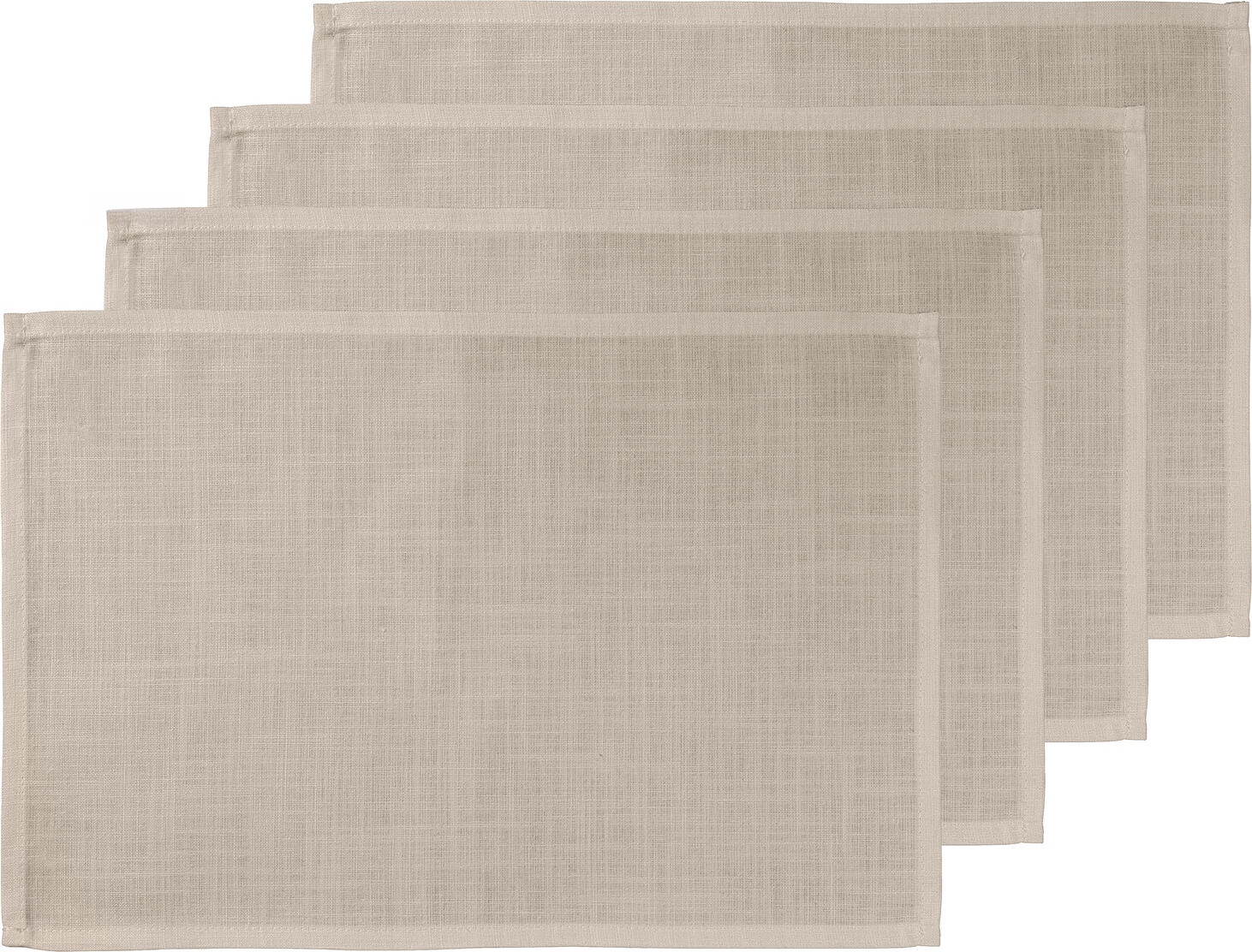 ERWIN M. LUSINI Solutions GmbH Placemat Ledana Tischset Ledana Placemat Ledana; 30x45 cm (WxL); sand; 4 piece / pack Tischset Ledana; 30x45 cm (BxL); sand; 4 Stück / Pack ##Linen mix placemats Ledana - For natural accents at the table Made from 60% polyester and 40% linen, Ledana placemats combine easy-care properties with a timeless, natural design. The textured fabric ensures a pleasant feel and an authentic look. Ledana brings stylish, natural accents to your table and perfectly complements a wide range of decorative styles. * 60 % polyester, 40 % linen * Weight approx. 280 g/m² * Textured fabric for a natural look * Lightweight, drapey fabric * Easy-care and durable * Finished with 1 cm standard hem * Personalisation possible Care tip: For durability, wash at a low temperature and for a casual, natural look, iron without creasing. ##Leinenmix-Tischsets Ledana – Für natürliche Akzente am Tisch Die Tischsets Ledana aus 60 % Polyester, 40 % Leinen vereinen pflegeleichte Eigenschaften mit einem zeitlosen, natürlichen Design. Das strukturierte Gewebe sorgt für eine angenehme Haptik und einen authentischen Look. Ledana bringt stilvolle, natürliche Akzente auf Ihren Tisch und ergänzt vielfältige Dekorationsstile perfekt. * 60 % Polyester, 40 % Leinen * Gewicht ca. 280 g/m² * Strukturiertes Gewebe für einen natürlichen Look * Leichter, fallender Stoff * Pflegeleicht und langlebig * Verarbeitung mit 1cm Normalsaum * Personalisierung möglich Pflegetipp: Für Langlebigkeit bei niedriger Temperatur waschen und für einen lässigen, natürlichen Look bügelfrei mit Knitter-Optik.