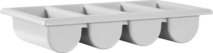APS Modulato Cutlery Holder, 4 Compartments, GN 1/1 Standard Size, Grey, Polypropylene Plastic, Dishwasher Safe and Stackable, 53 x 32.5 x 10 cm, Made in Germany