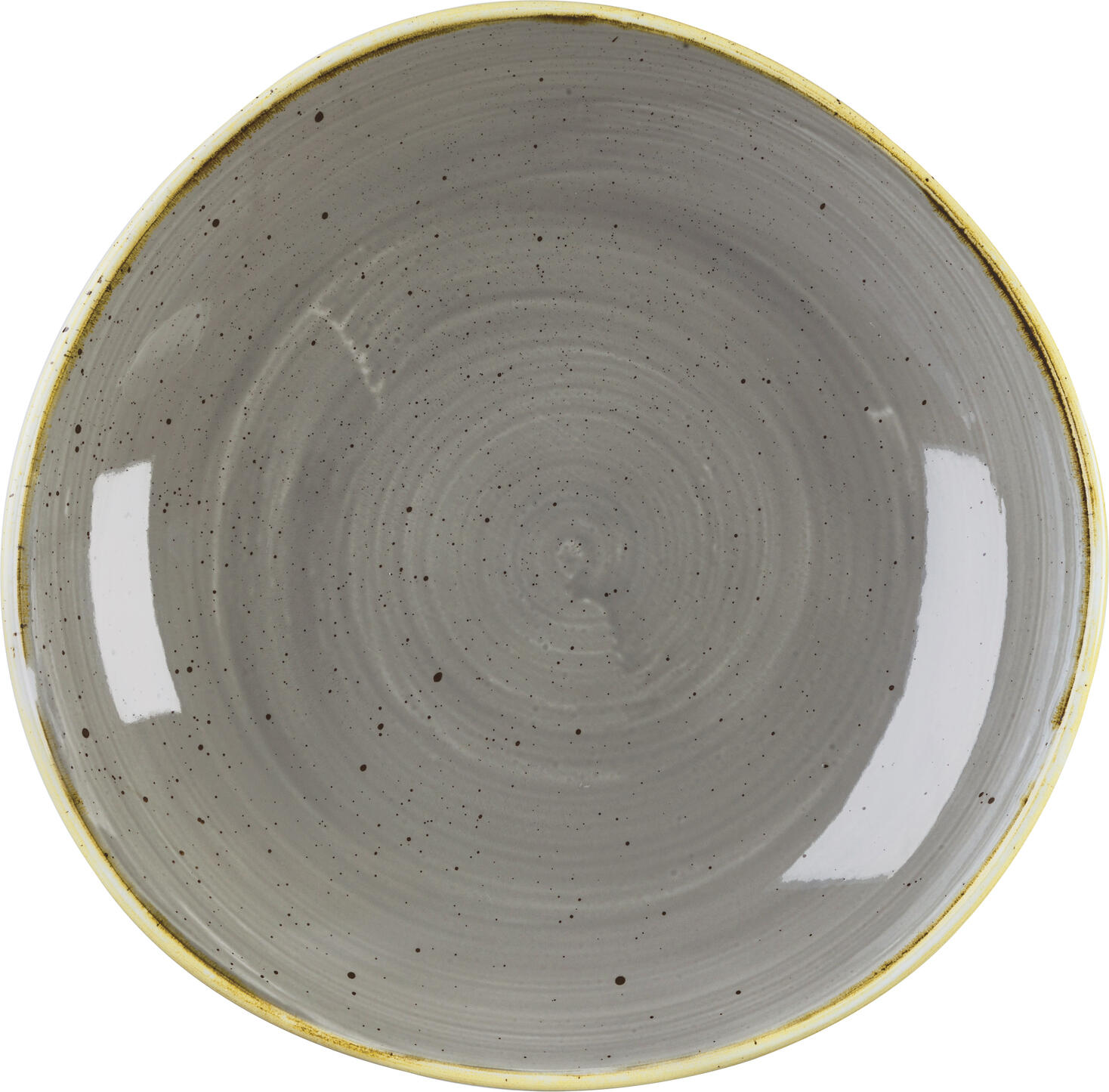 Churchill Stonecast Peppercorn Organic Deep Plate, Professional Stoneware, 25.3 cm, 1100 ml, Set of 12 Pieces