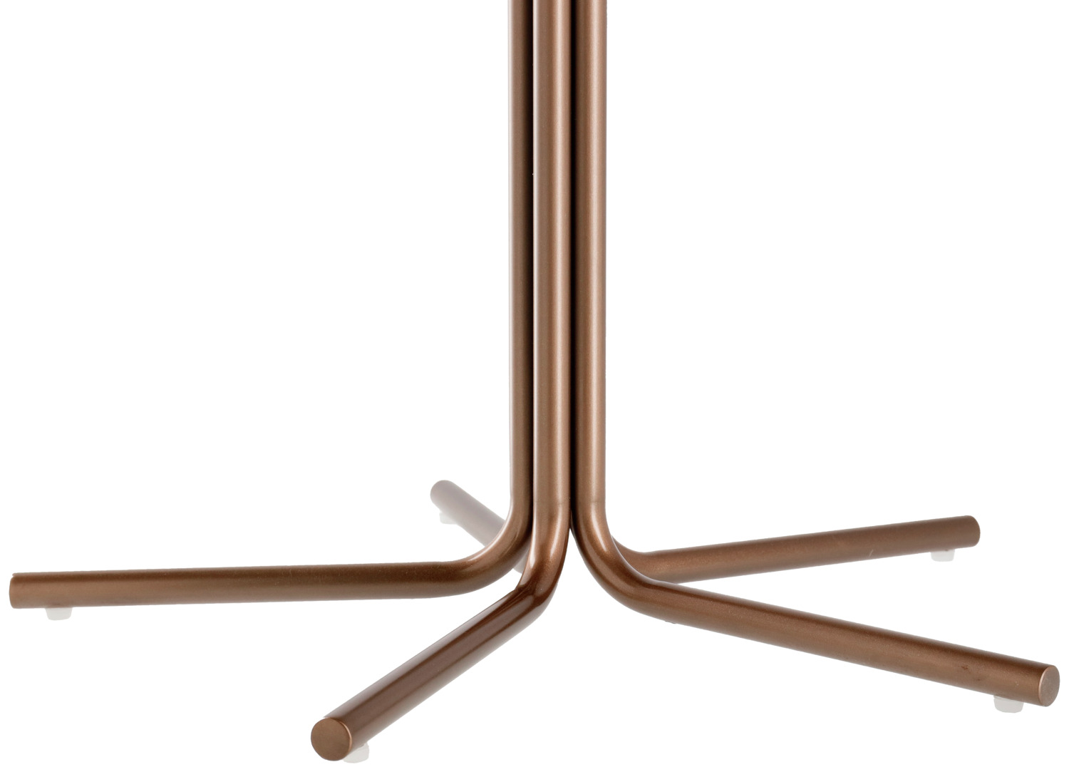 VEGA Alba Round Side Table, 50x50 cm, White Marbled Sintered Stone Top, Rustproof Copper-Coated Tubular Steel Base, 30 kg Load Capacity
