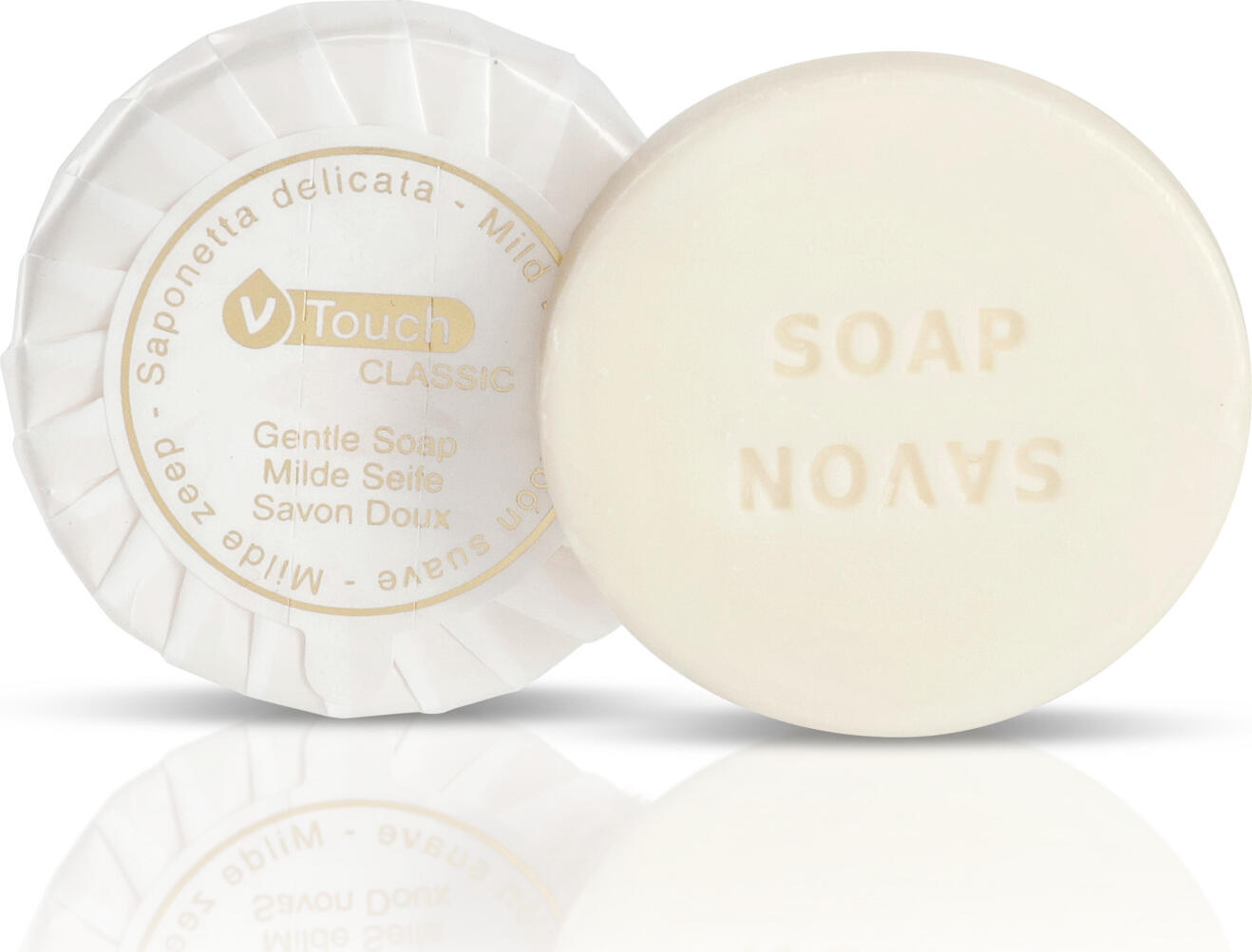 V-Touch Classic Hotel Guest Soap, Round White Bars, Citrus and Flower Scent, 16g, Individually Wrapped, Set of 400 Pieces