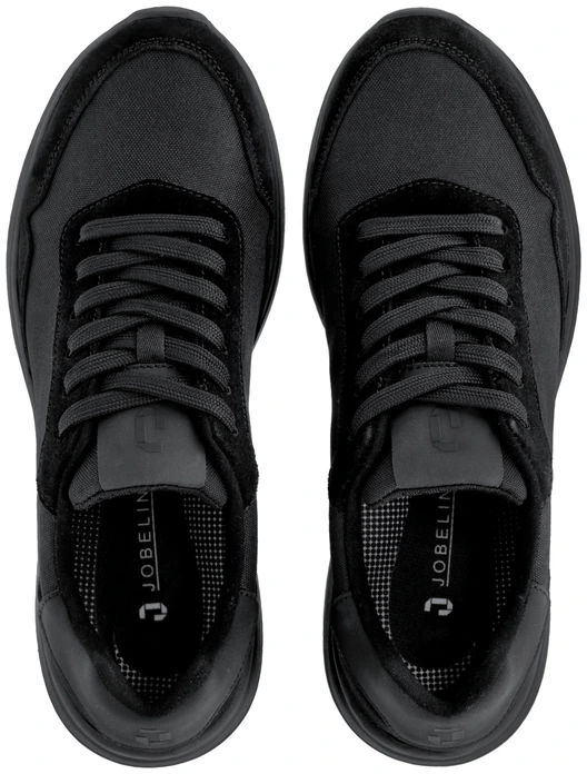 Jobeline Summit Unisex Work Shoes, Black, Leather and Nylon, O1 Protection, SR Slip Resistant, Antistatic, EN ISO 20347:2022, with Shoehorn and Extra Laces