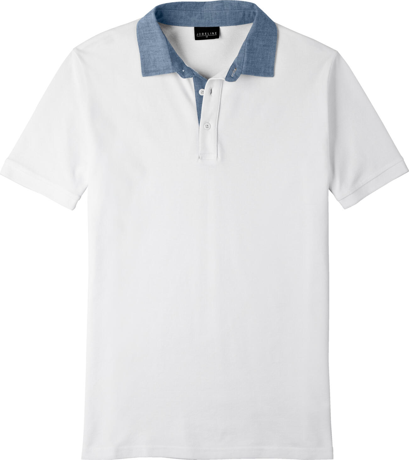 Tricou Polo Jobeline Cato Chambray pentru barbati, maneca scurta, piqué, 95% bumbac 5% spandex, croiala pe masura, rezistent la cute