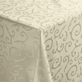 Fata de Masa PULSIVA Tablecloth Mega Rectangulara 130 x 220 cm, 100% Poliester Bej Sampanie, Model Noble cu Liane, OEKO-TEX Standard 100, Usurata la Intretinere