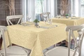 PULSIVA Mega Rectangular Tablecloth, 130 x 170 cm, 100% Polyester, Champagne Beige, Noble Tendril Design, Silk Sheen, OEKO-TEX Standard 100