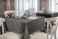 Fața de masă pătrată PULSIVA Mega, 100x100 cm, 100% Poliester, Design Elegant cu Liane, Luciu de Mătase, Îngrijire Ușoară, OEKO-TEX Standard 100, Antracit