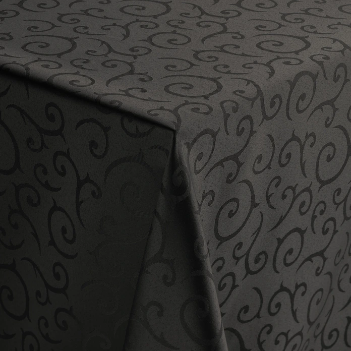 Fața de masă pătrată PULSIVA Mega, 100x100 cm, 100% Poliester, Design Elegant cu Liane, Luciu de Mătase, Îngrijire Ușoară, OEKO-TEX Standard 100, Antracit