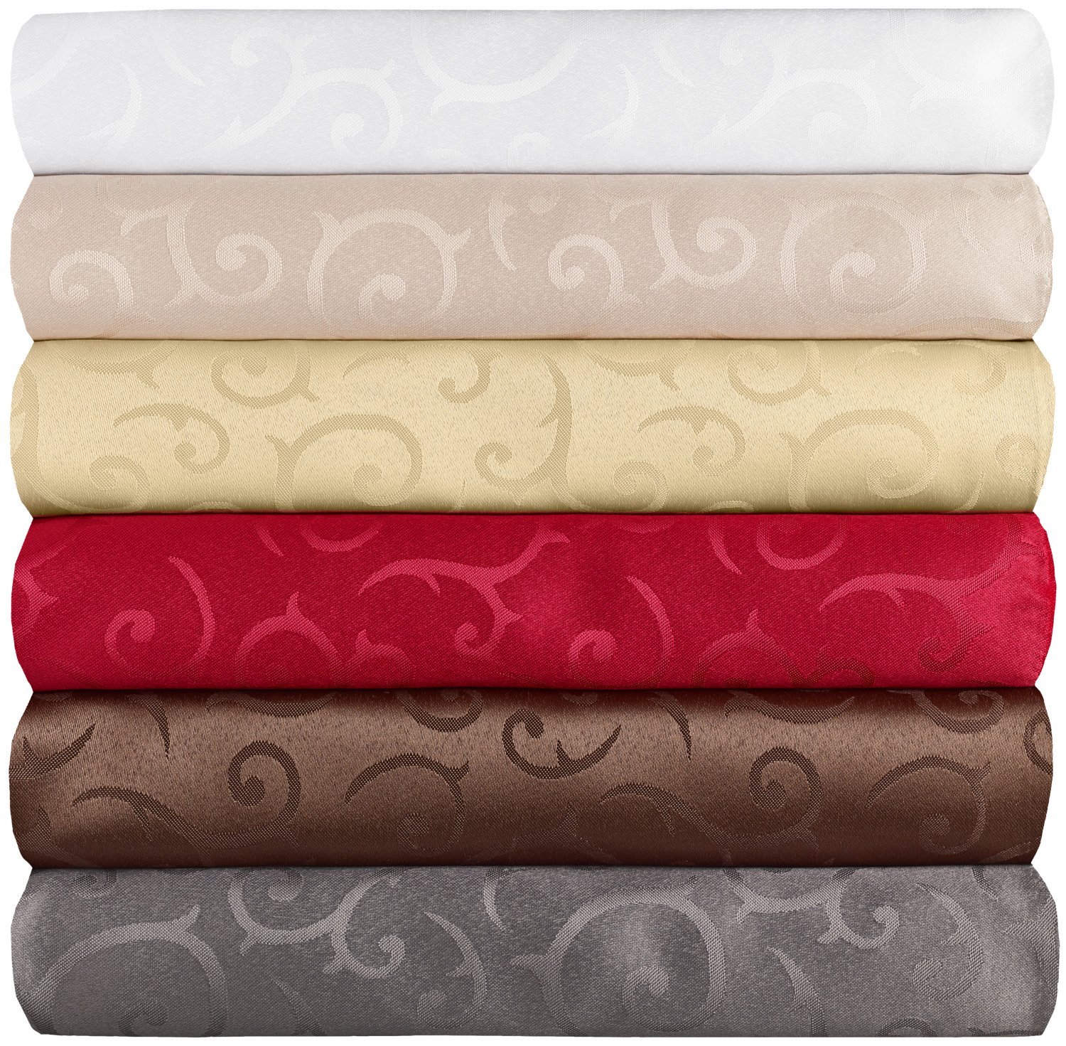 PULSIVA Mega Square Tablecloth, 80 x 80 cm, 100% Polyester, Burgundy with Tendril Design, Silk Sheen, OEKO-TEX Standard 100 Certified