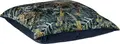 VEGA LUSINI Decorative Velvet Cushion Cover, Blue, 40x40 cm, Square Floral Pattern, 100% Polyester, Zipper Closure, Without Filling