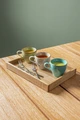 Set de 6 cești de espresso VEGA Palana gri, 110ml din grpcă colorată, design unic cu margini neregulate și pete, compatibile cu mașina de spălat vase și cuptorul cu microunde