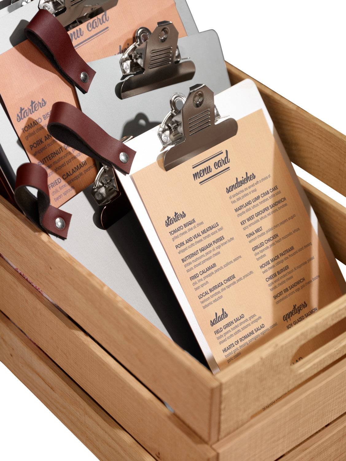 VEGA Colorado Menu Clipboard, Bar Format 14.5 x 32 cm, Anodized Aluminum with Imitation Leather Loop, Scratch-Resistant with Integrated Clip