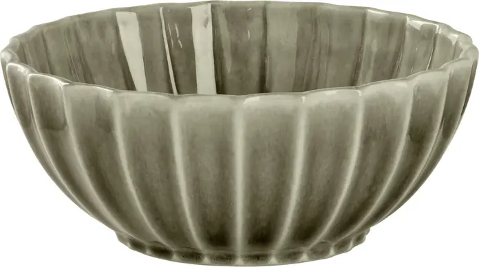 VEGA Flora Porcelain Bowls, Grey Round Bowl with Floral Relief Design, 1100 ml, 18.8 cm Diameter, Professional Catering Grade, Set of 2 Pieces
