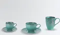 VEGA Palana Turquoise Espresso Cup Set of 6, 110ml Colored Stoneware Coffee Cups, Unique Irregular Edges and Speckled Design, Dishwasher and Microwave Safe