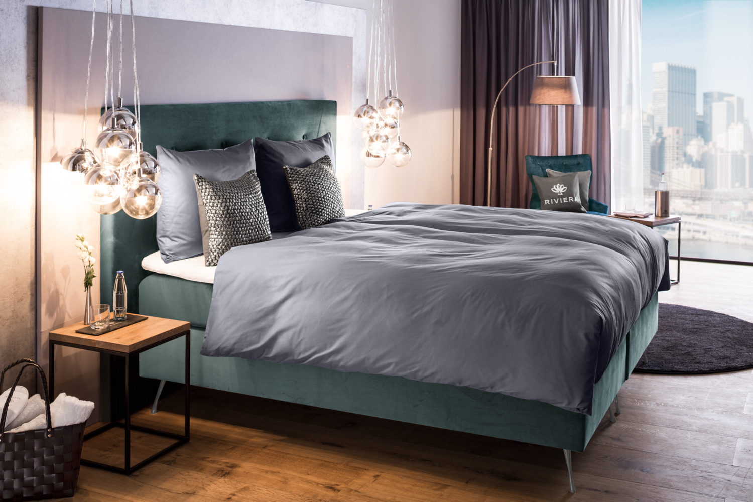 Husa Perna ERWIN M. LUSINI Solutions GmbH Tokio, 100% Bumbac Satin, 206 TC, 60 x 80 cm, Gri Ardezie, Închidere Hotel, OEKO-TEX Standard 100