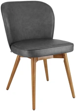VEGA LUSINI Solutions GmbH Chair Lian imitation leather Polsterstuhl Lian Kunstleder Chair Lian imitation leather; 56x58x86 cm (WxDxH); seat anthracite, base light-brown; 2 piece / pack Polsterstuhl Lian Kunstleder; 56x58x86 cm (BxTxH); Sitz anthrazit, Gestell hellbraun; 2 Stück / Pack Maximum seating comfort with our elegant upholstered chair made of solid beech wood. The sturdy oak-look chair legs provide natural warmth and a high-quality look, while the easy-care faux leather cover with its fire-retardant properties offers additional safety. Thanks to the plastic glides, your floor remains protected from scratches - ideal for catering or conference rooms. The chair is supplied fully assembled. * High-quality materials - solid beech, stained oak look * Easy-care, fire-retardant faux leather cover * Floor-friendly plastic glides * Only suitable for indoor use * Supplied fully assembled This comfortable upholstered chair combines stylish design with functionality - perfect for anyone who values quality and durability. Höchster Sitzkomfort mit unserem eleganten Polsterstuhl aus massivem Buchenholz. Die stabilen Stuhlbeine in Eicheoptik sorgen für natürliche Wärme und eine hochwertige Optik, während der pflegeleichte Kunstlederbezug mit seiner feuerhemmenden Eigenschaft zusätzliche Sicherheit bietet. Dank der Kunststoffgleiter bleibt dein Boden vor Kratzern geschützt – ideal für Gastronomie- oder Konferenzräume. Der Stuhl wird komplett montiert geliefert. * Hochwertige Materialien – massive Buche, Eicheoptik gebeizt * Pflegeleichter, feuerhemmender Kunstlederbezug * Bodenschonende Kunststoffgleiter * Nur für den Innenbereich geeignet * Lieferung erfolgt fertig montiert Dieser komfortable Polsterstuhl verbindet stilvolles Design mit Funktionalität – perfekt für alle, die Wert auf Qualität und Langlebigkeit legen.