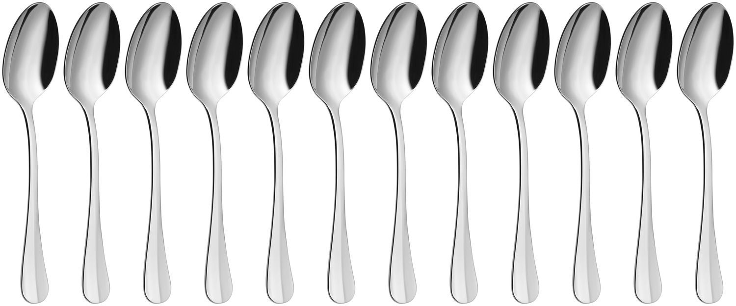 VEGA LUSINI Baguette Table Spoon, 18/10 Chrome-Nickel Stainless Steel, Mirror Polished, 3mm Thickness, 20.5 cm, Dishwasher Safe, Silver
