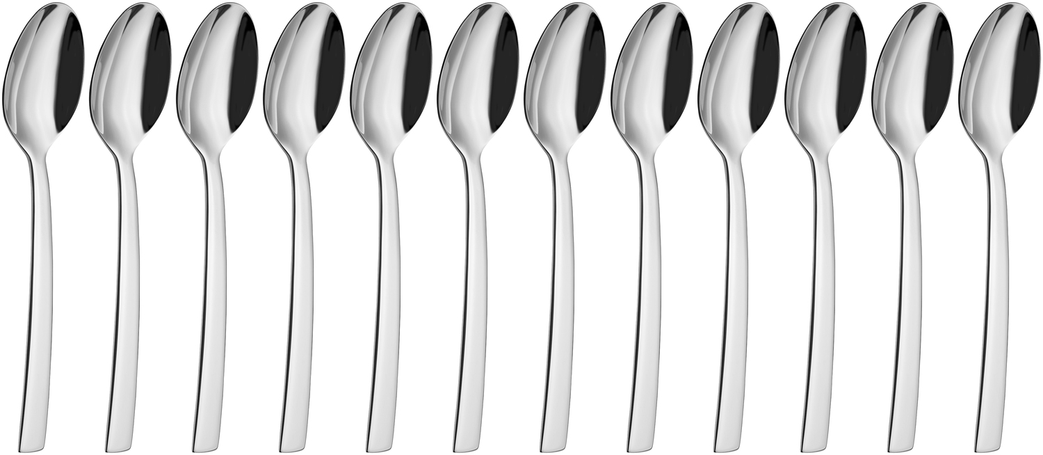 VEGA Decaso Dessert Spoon, 17.5 cm, Mirror Polished Chrome Stainless Steel 13/0, 3 mm Thickness, Dishwasher Safe, Silver