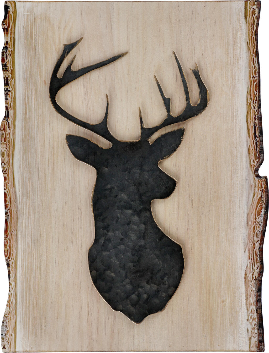 unknown LUSINI Solutions GmbH Wall art Eldar Wandbild Eldar Wall art Eldar; 35.5x46 cm (LxH); black/brown Wandbild Eldar; 35.5x46 cm (LxH); schwarz/braun Metal wall art with deer head with artificially printed wooden edge. Hanger on the back. Wandbild mit Hirschkopf auf Metall und künstlich aufgedrucktem Holz Rand. Aufhängevorrichtung auf der Rückseite.