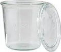 Borcane de Conserve WECK din Sticla 580ml, Set de 2 Bucati, Transparente cu Capac pentru Deserturi, Aperitive si Salate, Compatibile cu Masina de Spalat Vase