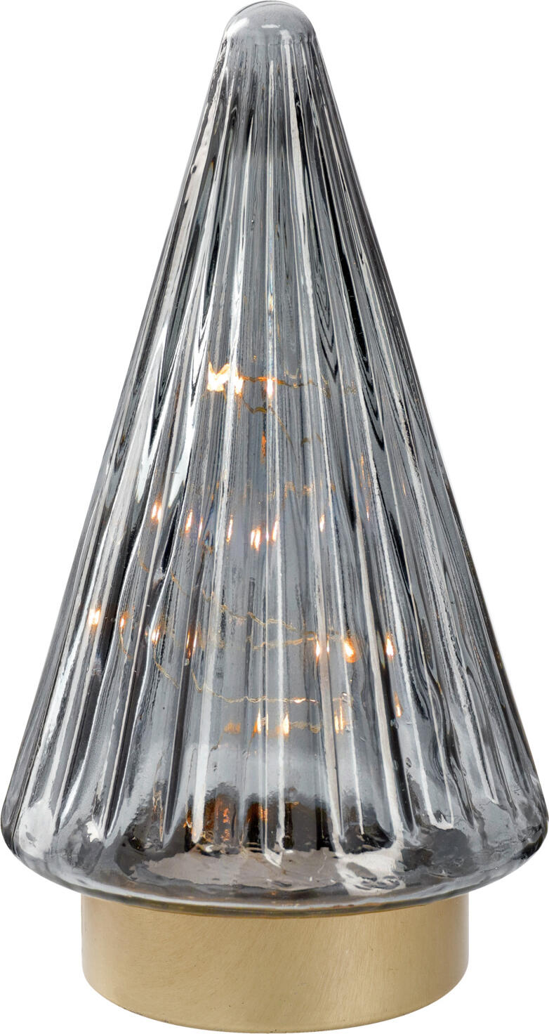 unknown LUSINI Solutions GmbH LED glass tree Fenris LED Glasbaum Fenris LED glass tree Fenris; 10.8x19.5 cm (ØxH); anthracite/golden LED Glasbaum Fenris; 10.8x19.5 cm (ØxH); anthrazit/gold LED tree made of glass. 2x AAA batteries are required. Delivery without batteries. LED Baum aus Glas. 2x AAA Batterien werden benötigt. Lieferung ohne Batterien.