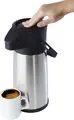 APS BUDGET Pump Vacuum Jug 2.2L, Double-Walled Stainless Steel Thermal Carafe with Rotary Pump and Handle, Black/Silver