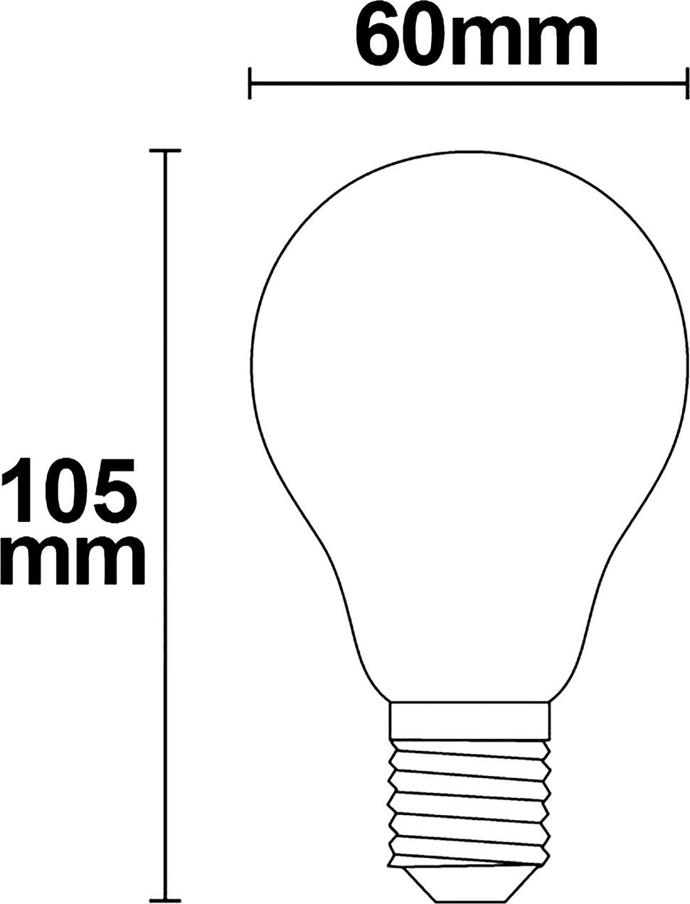 ISOLED LED Filament Lamp E27 Clear Glass, Warm White 2700K, 890lm, Dimmable, 105x60mm, 30000h Lifespan
