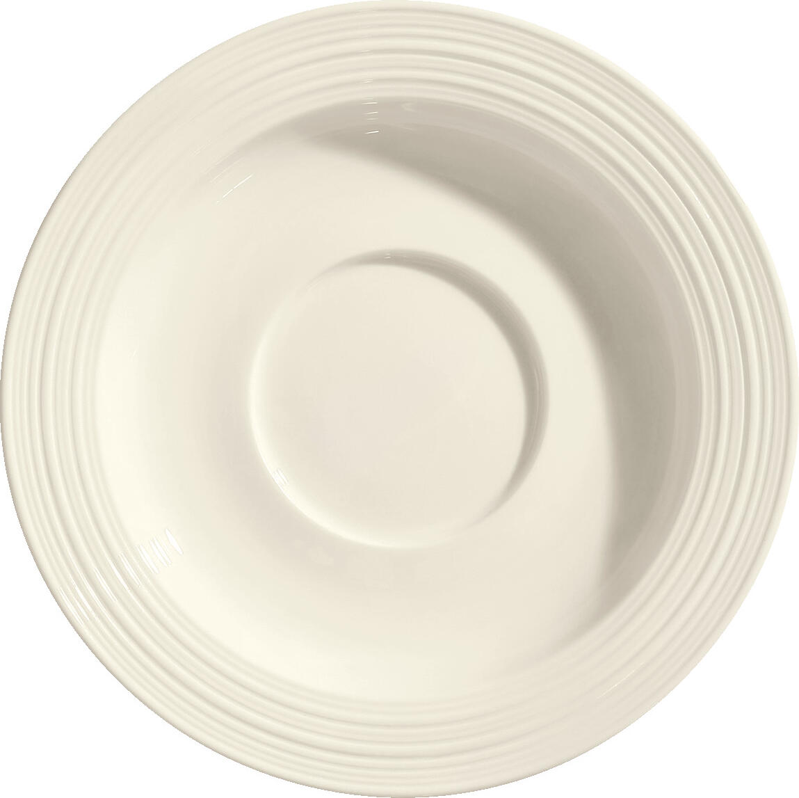 VEGA Skyline Bone China Coffee Mug Saucers, Cream White, 15 cm Diameter, Modern Relief Design, Dishwasher and Microwave Safe, Set of 6