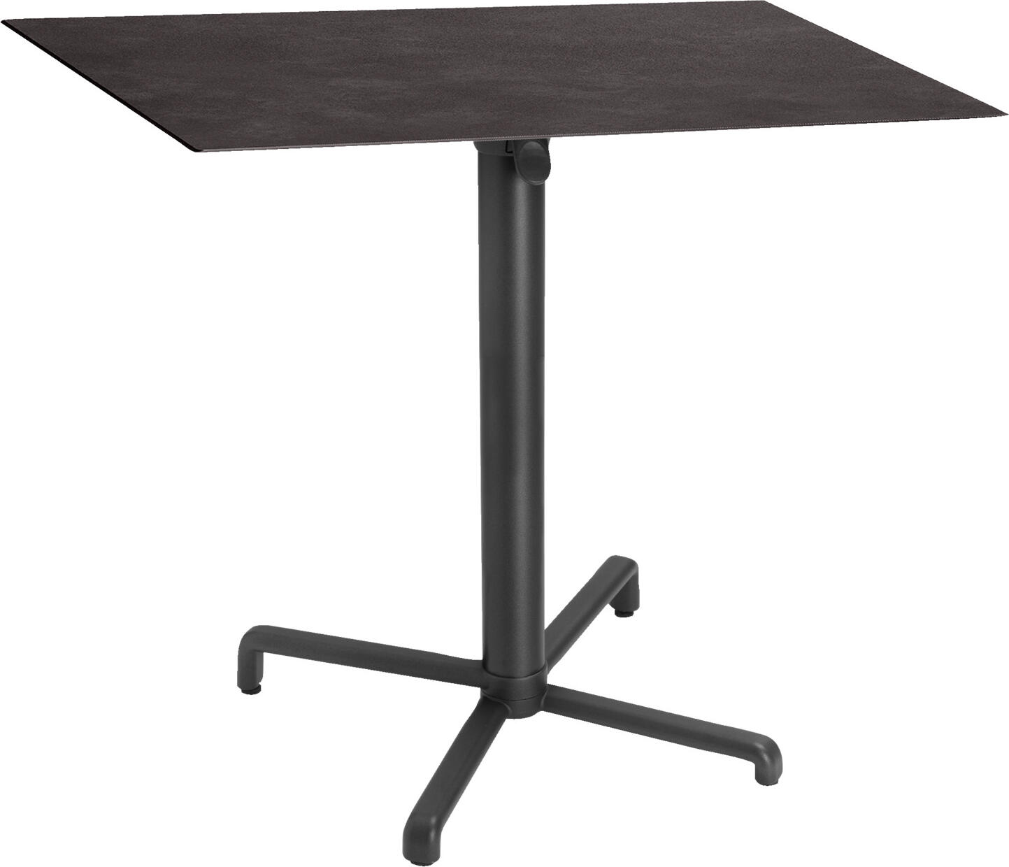 VEGA LUSINI Solutions GmbH Outdoor table Lift square Outdoor Tisch Lift quadratisch Outdoor table Lift square; 68x68x72 cm (LxWxH); Table top graphite, base anthracite; square Outdoor Tisch Lift quadratisch; 68x68x72 cm (LxBxH); Platte graphit, Gestell anthrazit; quadratisch Outdoor table consisting of the Lift table top and the Scudo folding table base. * Table top material: compact laminate with HPL finish * Table base material: powder-coated aluminium * Table top 68x68 cm with bevelled edge, table top thickness 1.3 cm * The fixing set supplied with the table tops is required for assembly Outdoortisch bestehend aus der Tischplatte Lift und der klappbaren Tischsäule Scudo. * Material Tischplatte: Kompaktschichtstoff mit HPL-Dekor Oberfläche * Material Tischsäule: Aluminium pulverbeschichtet * Tischplatte 68x68 cm mit abgeschrägter Kante, Tischplattenstärke 1,3 cm * für die Montage wird unbedingt das den Tischplatten beiliegende Befestigungsset benötigt
